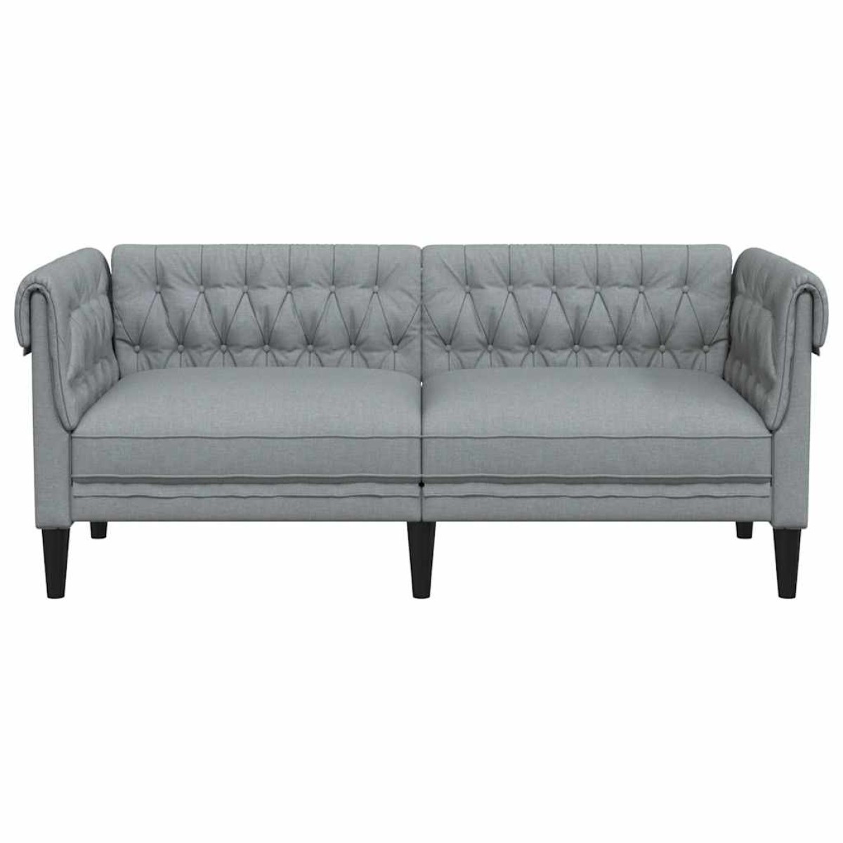 vidaXL Καναπές Διθέσιος Chesterfield Ανοιχτό Γκρι Υφασμάτινος
