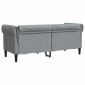 vidaXL Καναπές Διθέσιος Chesterfield Ανοιχτό Γκρι Υφασμάτινος