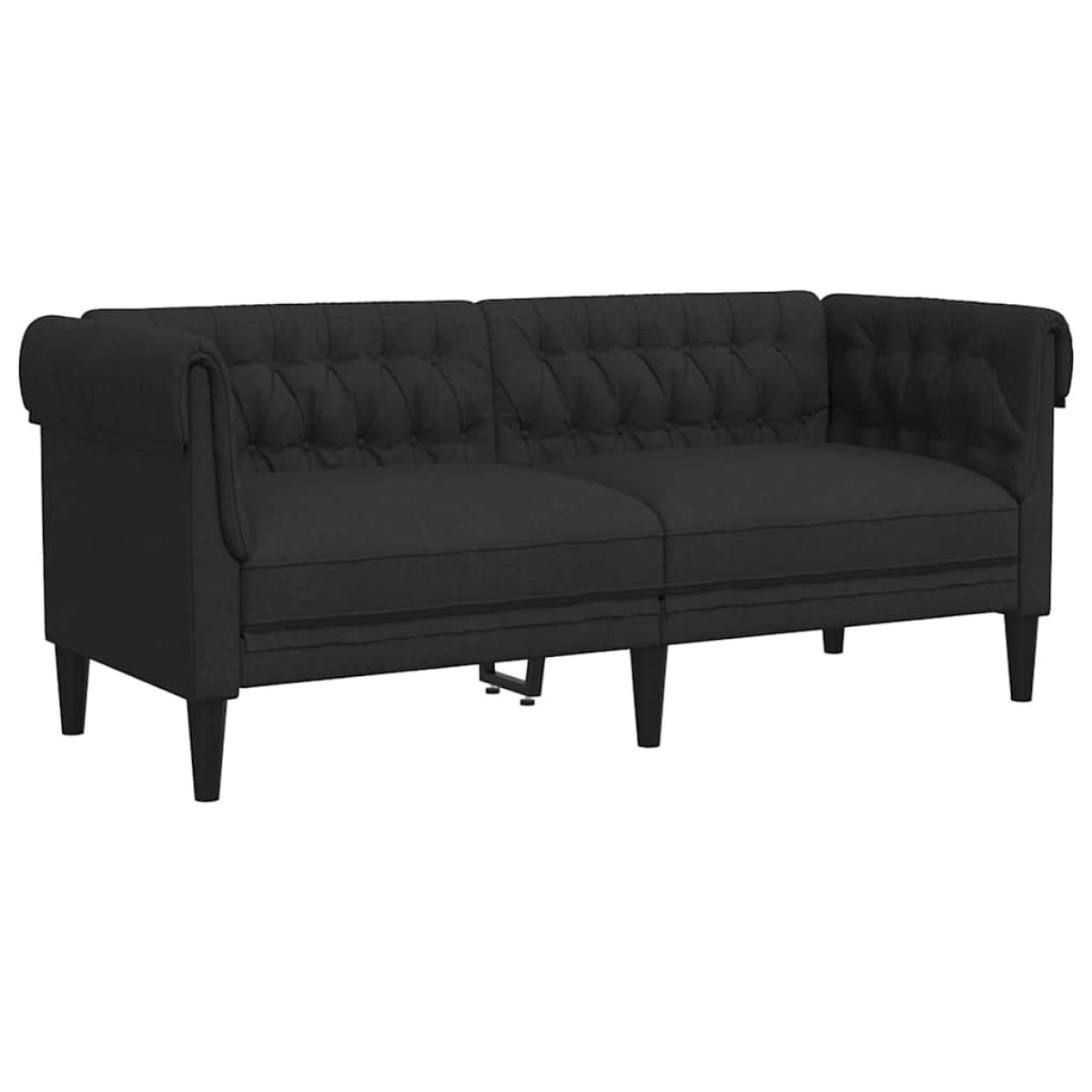 vidaXL Καναπές Διθέσιος Chesterfield Μαύρος Υφασμάτινος