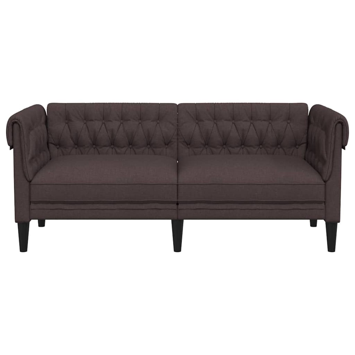 vidaXL Καναπές Διθέσιος Chesterfield Σκούρο Καφέ Υφασμάτινος
