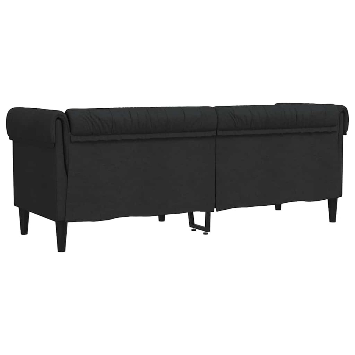 vidaXL Καναπές Τριθέσιος Chesterfield Μαύρος Υφασμάτινος