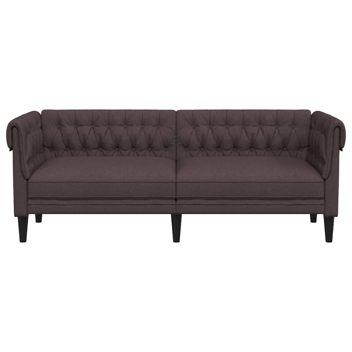 vidaXL Καναπές Τριθέσιος Chesterfield Σκούρο Καφέ Υφασμάτινος