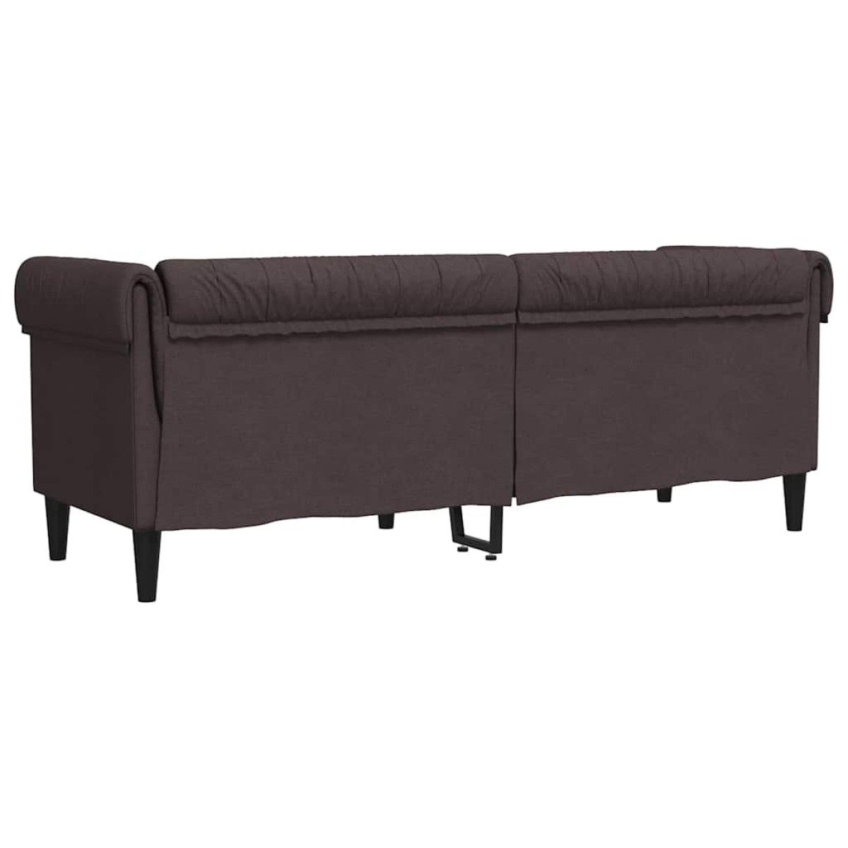vidaXL Καναπές Τριθέσιος Chesterfield Σκούρο Καφέ Υφασμάτινος
