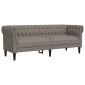 vidaXL Καναπές Τριθέσιος Chesterfield Taupe Υφασμάτινος