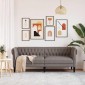 vidaXL Καναπές Τριθέσιος Chesterfield Taupe Υφασμάτινος