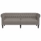 vidaXL Καναπές Τριθέσιος Chesterfield Taupe Υφασμάτινος