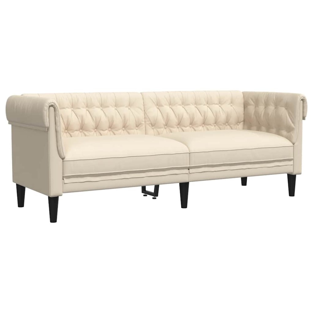 vidaXL Καναπές Τριθέσιος Chesterfield Λινό