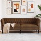 vidaXL Καναπές Τριθέσιος Chesterfield Καφέ Υφασμάτινος