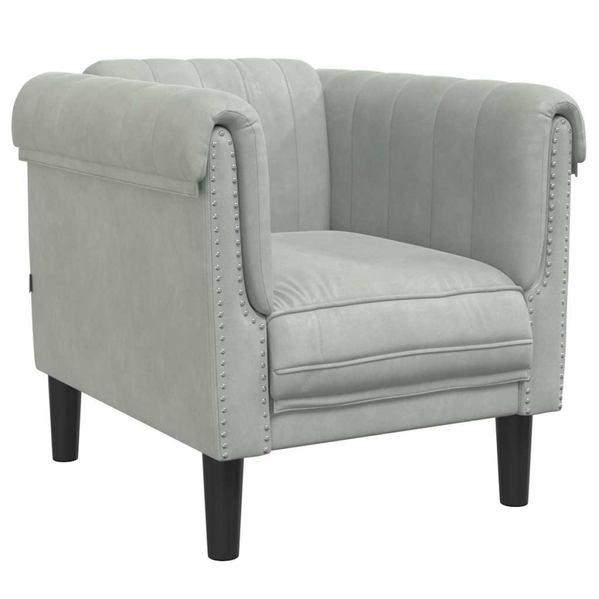 vidaXL Πολυθρόνα Ανοιχτό Γκρι Βελούδινη