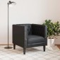 vidaXL Καναπές-Καρέκλα Chesterfield Μαύρο από Συνθετικό Δέρμα
