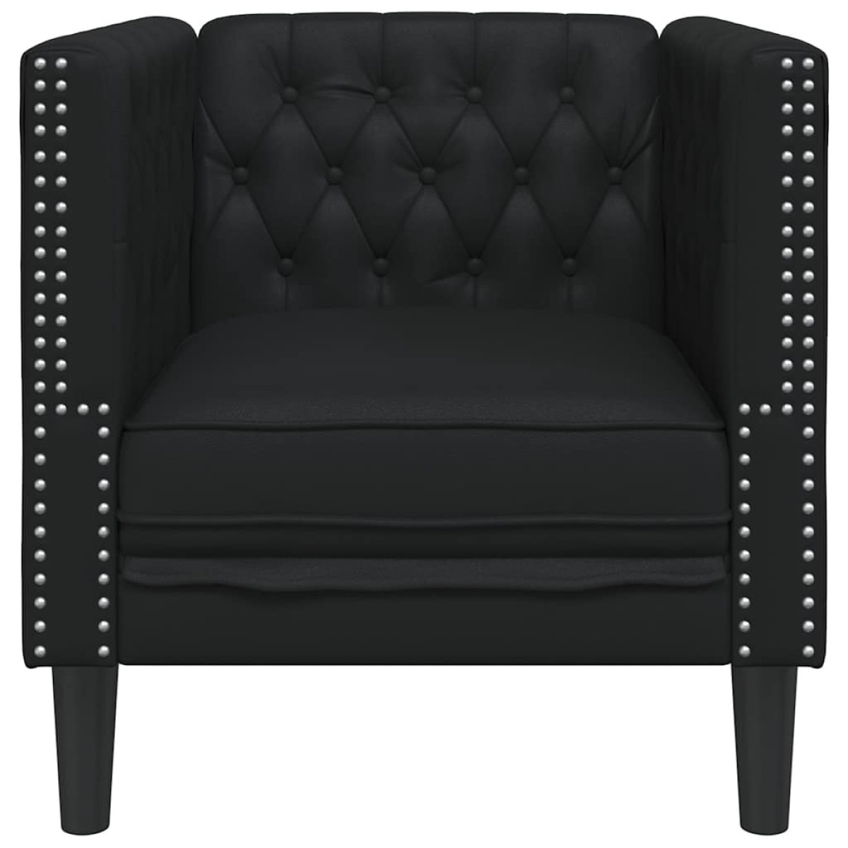 vidaXL Καναπές-Καρέκλα Chesterfield Μαύρο από Συνθετικό Δέρμα
