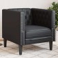 vidaXL Καναπές-Καρέκλα Chesterfield Μαύρο από Συνθετικό Δέρμα