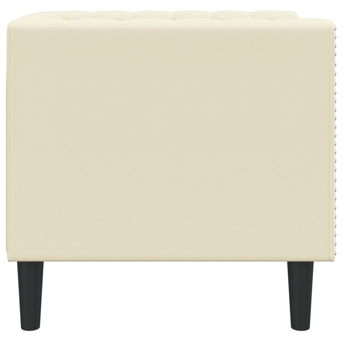 vidaXL Καναπές Chesterfield Καρέκλα Cream Faux Leather