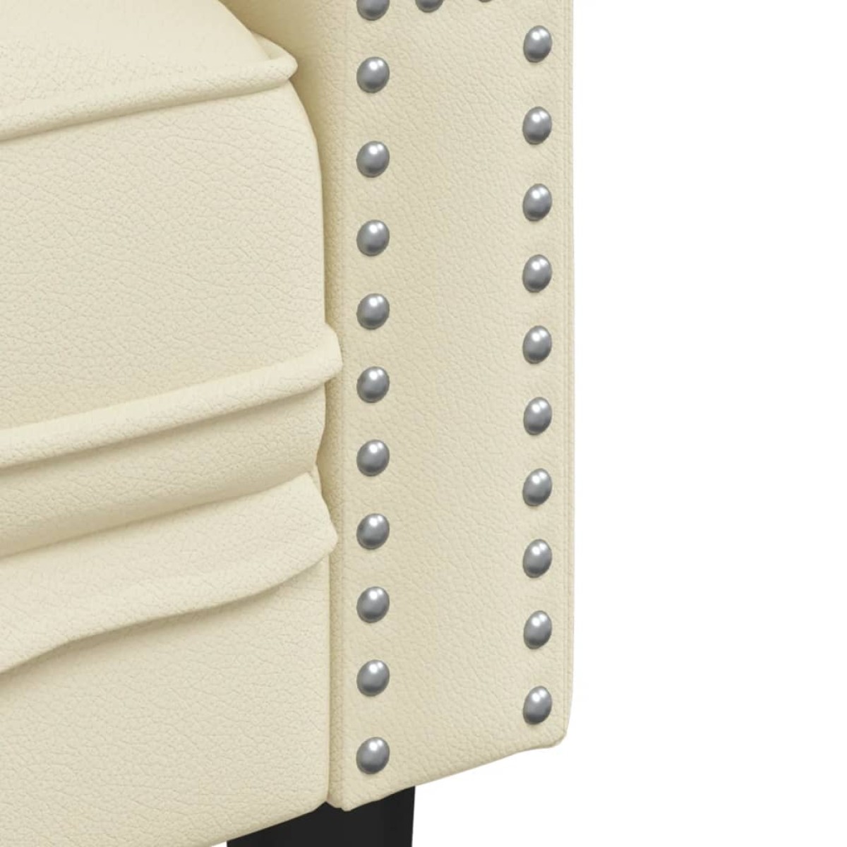 vidaXL Καναπές Chesterfield Καρέκλα Cream Faux Leather