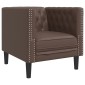 vidaXL Πολυθρόνα Chesterfield Καφέ από Συνθετικό Δέρμα
