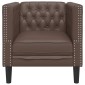 vidaXL Πολυθρόνα Chesterfield Καφέ από Συνθετικό Δέρμα
