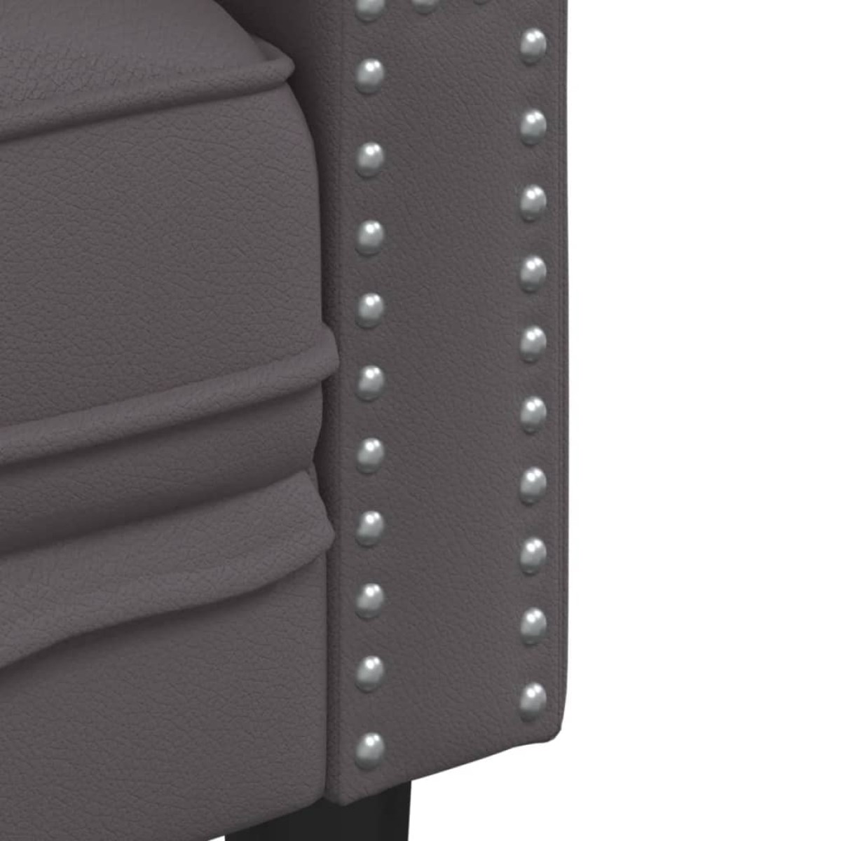 vidaXL Καναπές Chesterfield καρέκλα γκρι από Συνθετικό Δέρμα