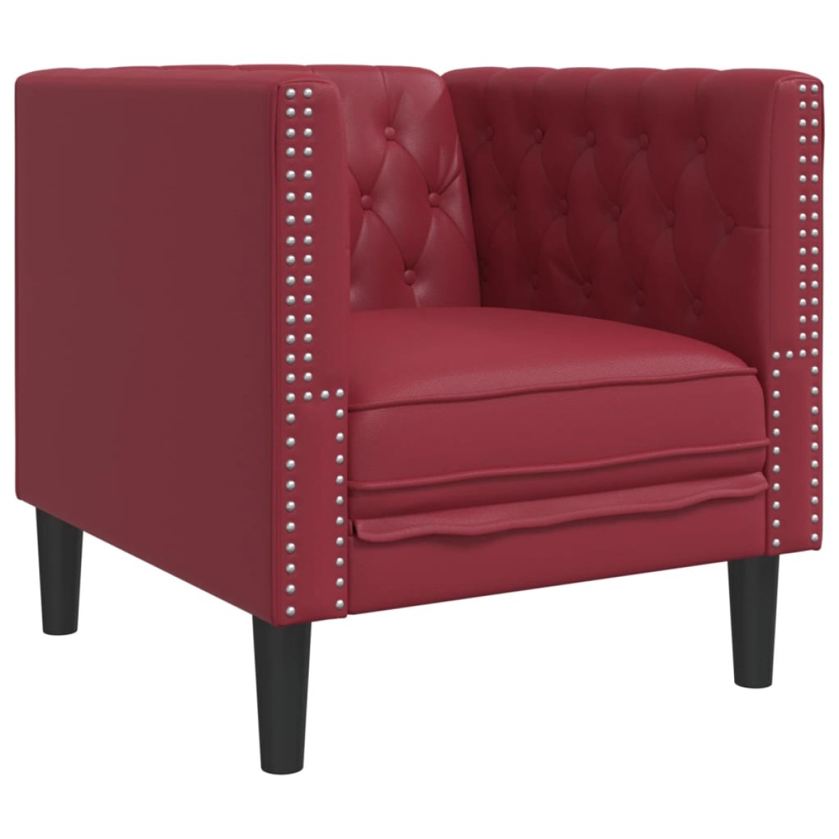 vidaXL Πολυθρόνα Chesterfield Μπορντό από Συνθετικό Δέρμα