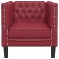 vidaXL Πολυθρόνα Chesterfield Μπορντό από Συνθετικό Δέρμα