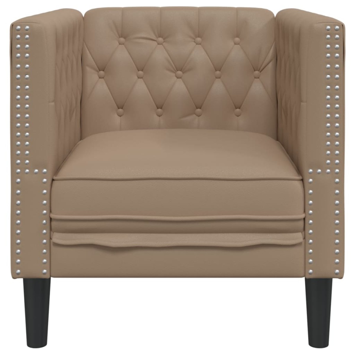 vidaXL Καναπές-Καρέκλα Chesterfield με Θήκη Καπουτσίνο από Συνθετικό Δέρμα