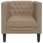 vidaXL Καναπές-Καρέκλα Chesterfield με Θήκη Καπουτσίνο από Συνθετικό Δέρμα