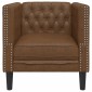 vidaXL Πολυθρόνα Chesterfield Καφέ από Συνθετικό Καστόρι