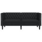 vidaXL Καναπές Διθέσιος Chesterfield Μαύρος από Συνθετικό Δέρμα