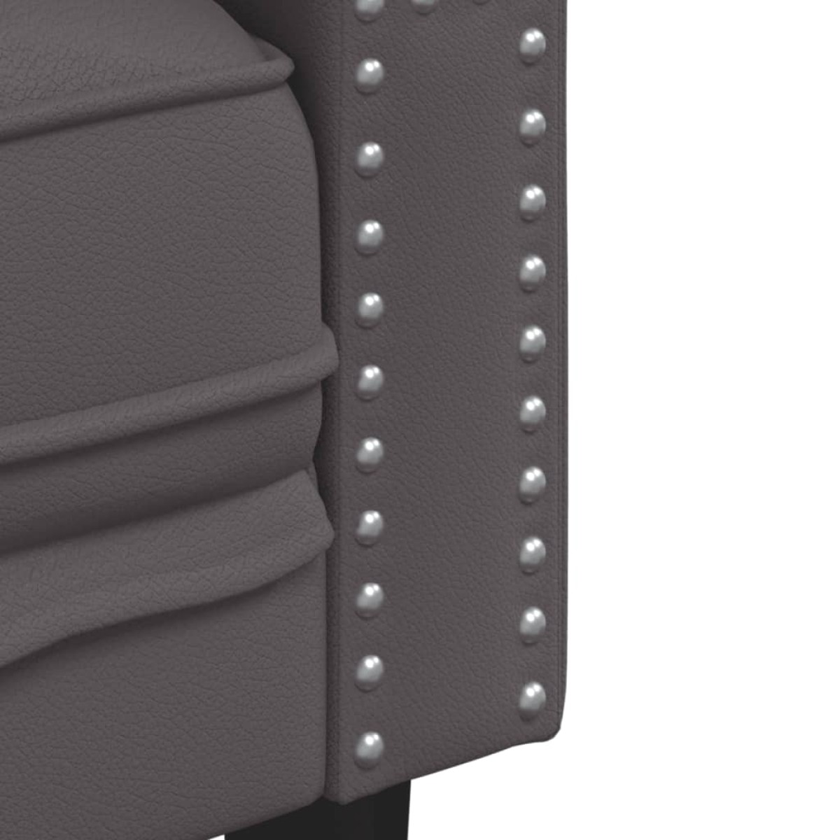 vidaXL Καναπές Chesterfield 2θέσιος Γκρι από Συνθετικό Δέρμα