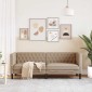 vidaXL Καναπές Chesterfield Τριθέσιος Καπουτσίνο από Συνθετικό Δέρμα