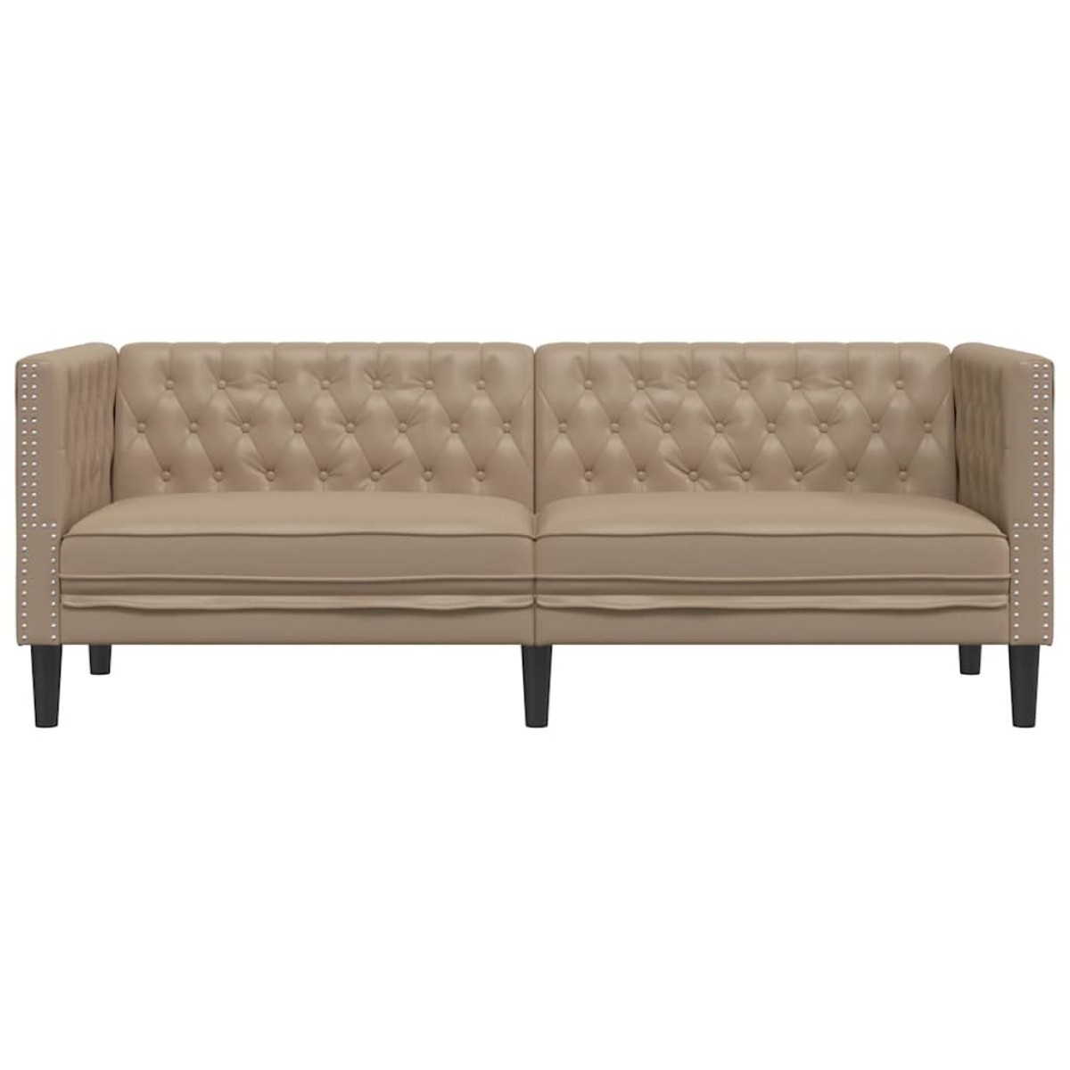 vidaXL Καναπές Chesterfield Τριθέσιος Καπουτσίνο από Συνθετικό Δέρμα