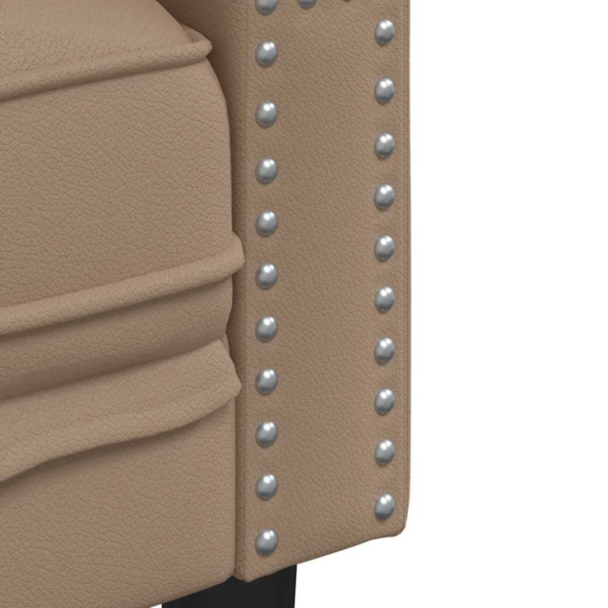 vidaXL Καναπές Chesterfield Τριθέσιος Καπουτσίνο από Συνθετικό Δέρμα