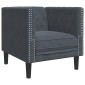 vidaXL Πολυθρόνα Chesterfield Σκούρο Γκρι Βελούδινη
