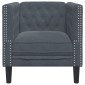 vidaXL Πολυθρόνα Chesterfield Σκούρο Γκρι Βελούδινη