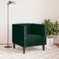 vidaXL Καναπές Chesterfield καρέκλα σκούρο πράσινο βελούδο