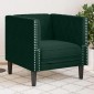 vidaXL Καναπές Chesterfield καρέκλα σκούρο πράσινο βελούδο
