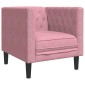 vidaXL Πολυθρόνα Chesterfield Ροζ Βελούδινη