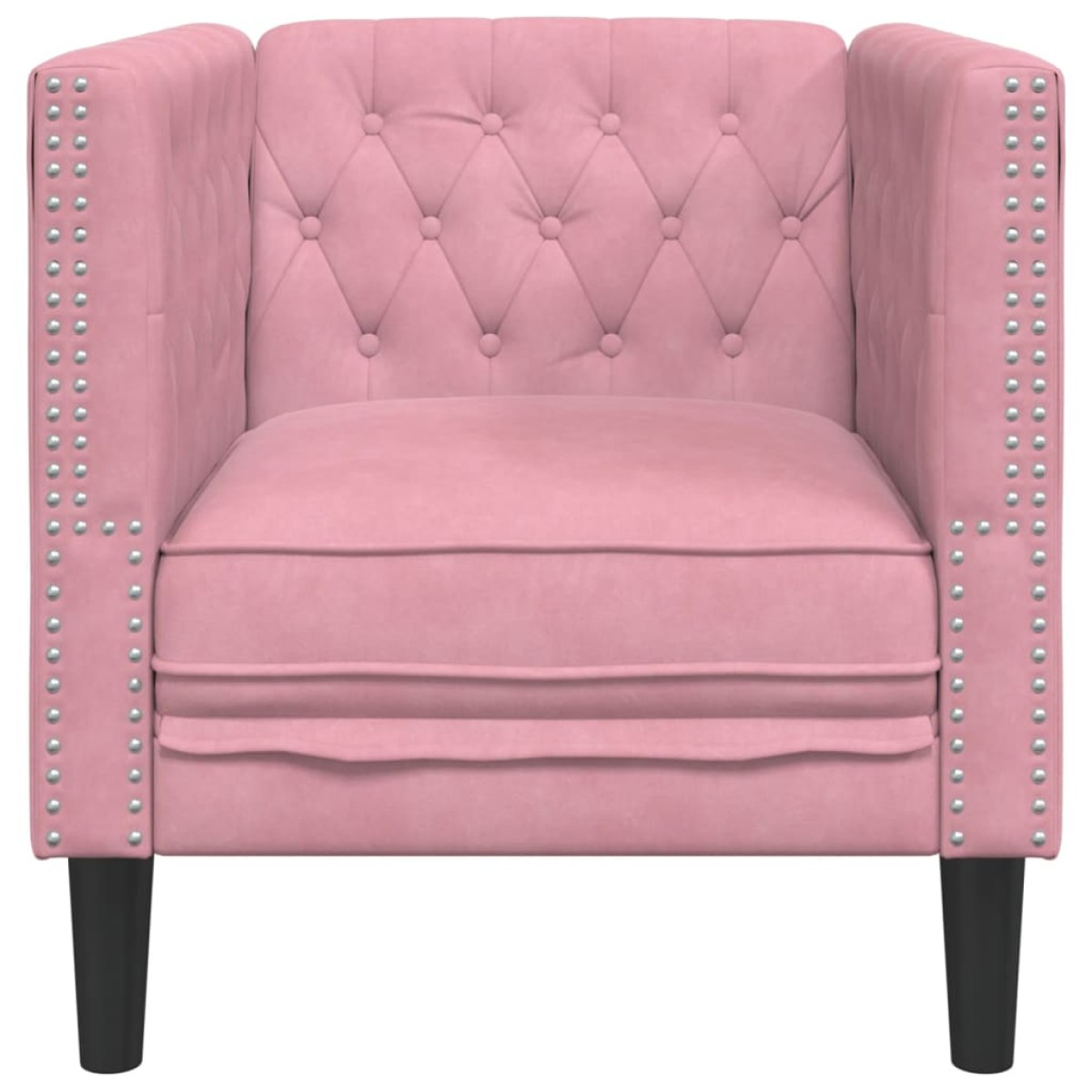 vidaXL Πολυθρόνα Chesterfield Ροζ Βελούδινη