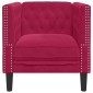 vidaXL Πολυθρόνα Chesterfield Μπορντό Βελούδινη