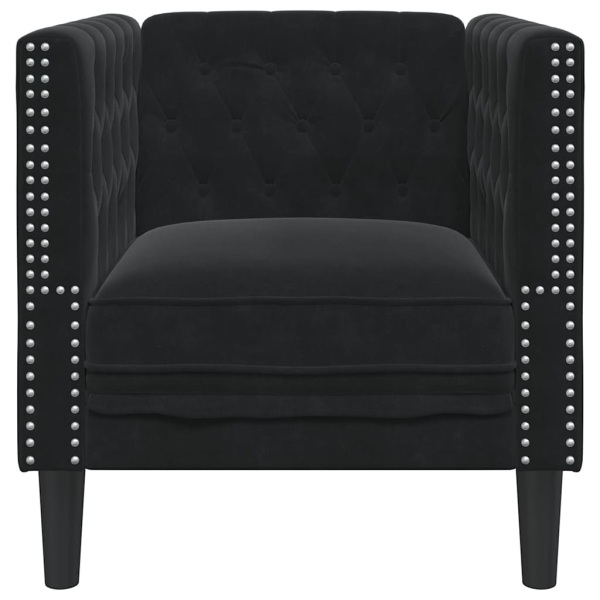 vidaXL Πολυθρόνα Chesterfield Μαύρο Βελούδινη