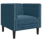 vidaXL Πολυθρόνα Chesterfield Μπλε Βελούδινη