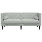 vidaXL Καναπές Διθέσιος Chesterfield με Στηρίγματα Αν. Γκρι Βελούδο