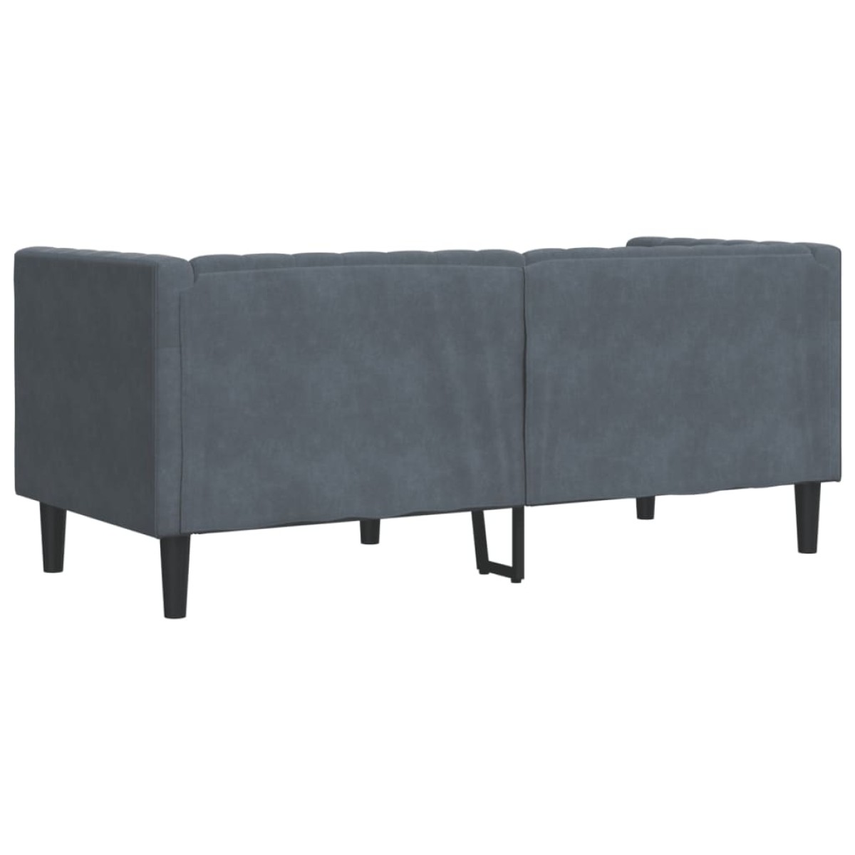 vidaXL Καναπές Διθέσιος Chesterfield με Στηρίγματα Σκούρο Γκρι Βελούδο