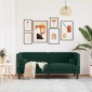 vidaXL Καναπές Διθέσιος Chesterfield με Στηρίγματα Πράσινος Βελούδο
