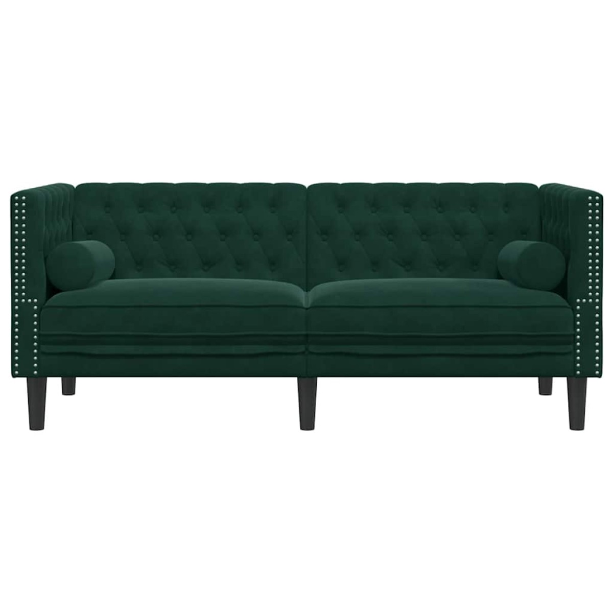 vidaXL Καναπές Διθέσιος Chesterfield με Στηρίγματα Πράσινος Βελούδο
