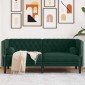 vidaXL Καναπές Διθέσιος Chesterfield με Στηρίγματα Πράσινος Βελούδο