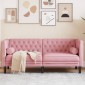 vidaXL Καναπές Chesterfield Διθέσιος με Στηρίγματα Ροζ Βελούδο