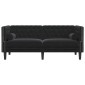 vidaXL Καναπές Διθέσιος Chesterfield με Στηρίγματα Μαύρο Βελούδο