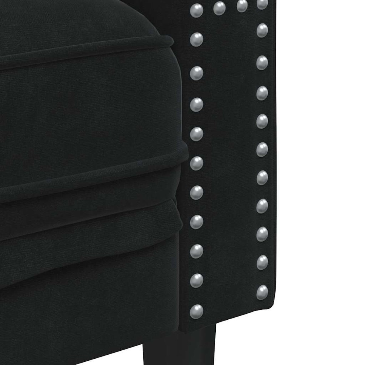 vidaXL Καναπές Διθέσιος Chesterfield με Στηρίγματα Μαύρο Βελούδο
