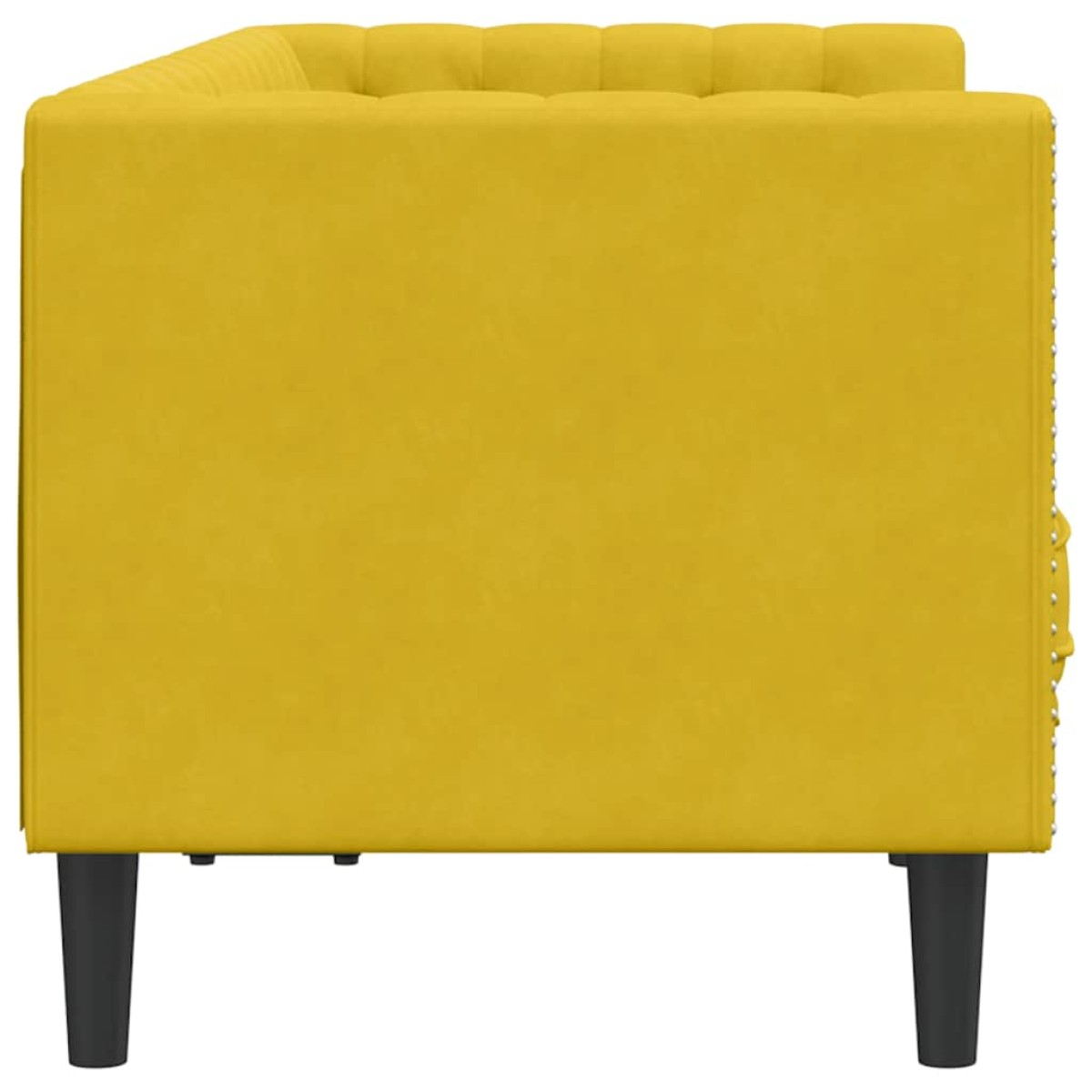 vidaXL Καναπές Chesterfield Διθέσιος με Στηρίγματα από Κίτρινο Βελούδο