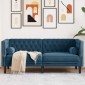 vidaXL Καναπές Chesterfield Διθέσιος με Στηρίγματα από Μπλε Βελούδο